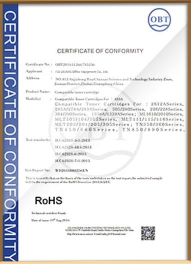 CERTIFICATE OF CONFORMITY